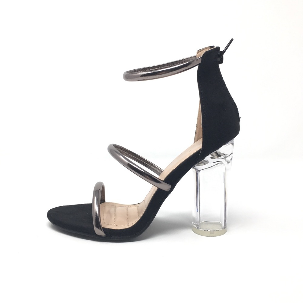 Black Suede Strappy Pumps